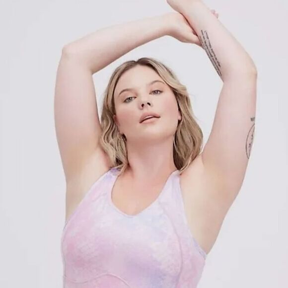 Torrid Purple Sports Bra Longline Shine Activewear Stretch Racerback SIZE 3 NWT - Picture 4 of 5